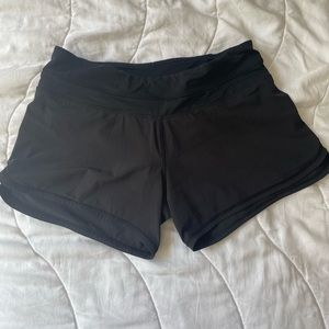 Black Lululemon Shorts with back zip (size 6)